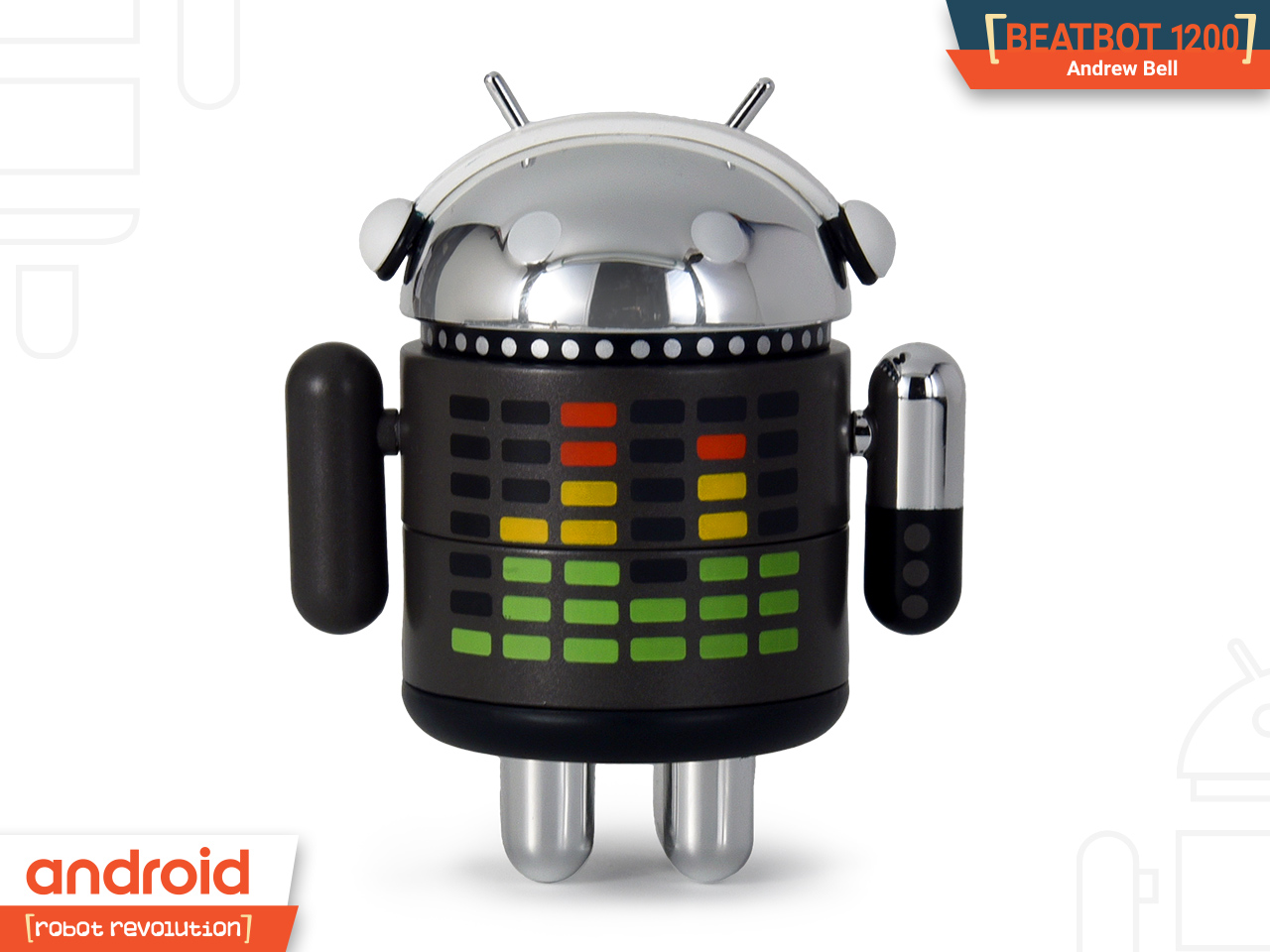 ANDROID DROID Caveman bot robot logo Sticker 2.5" Google andrew bell